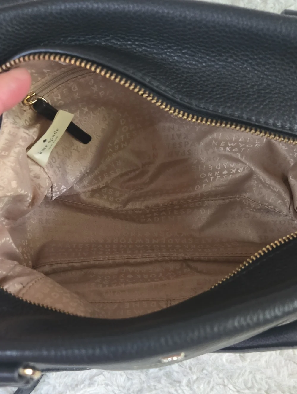 Kate Spade Black Pebbled Leather Satchel EUC